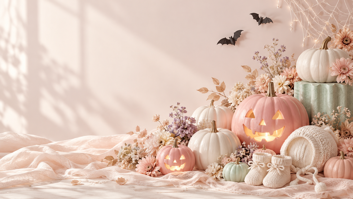 Pastel Halloween Baby Announcement Banner